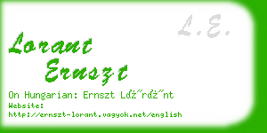 lorant ernszt business card